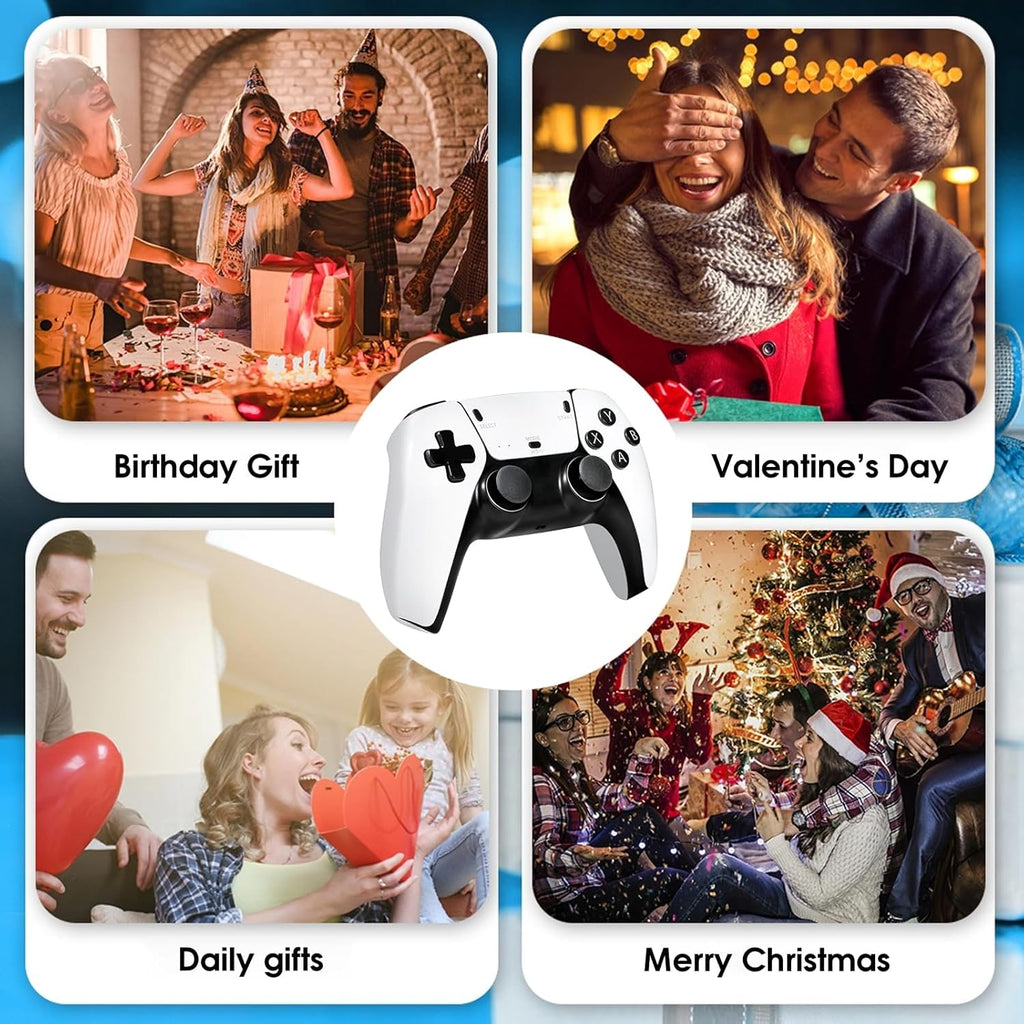 2026 New Retro Game Console,40000+Games and 23 Emulators, with Dual 2.4G Wireless Controllers, Plug and Play 4K HD HDMI TV Game Stick (128GB) White