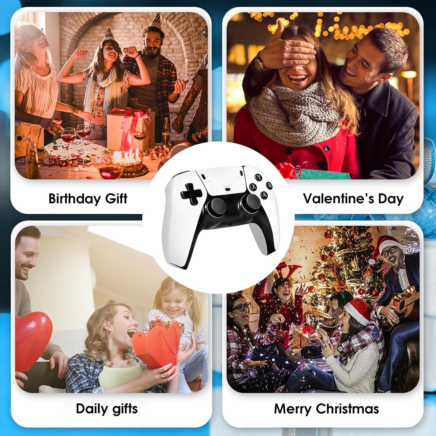 2026 New Retro Game Console,40000+Games and 23 Emulators, with Dual 2.4G Wireless Controllers, Plug and Play 4K HD HDMI TV Game Stick (128GB) White